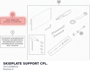 Diagram preview: SKIDPLATE SUPPORT CPL. (76712099010)