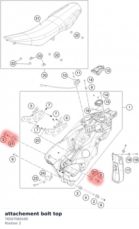 Diagram preview: attachement bolt top (76507060100)