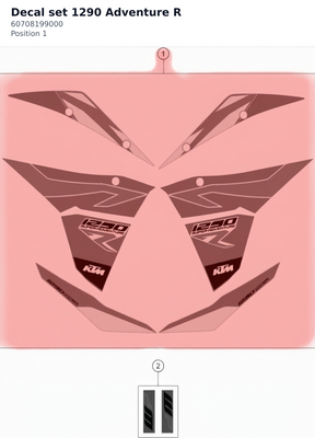 Diagram preview: Decal set 1290 Adventure R (60708199000)