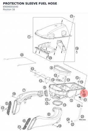 Diagram preview: PROTECTION SLEEVE FUEL HOSE (69006001040)