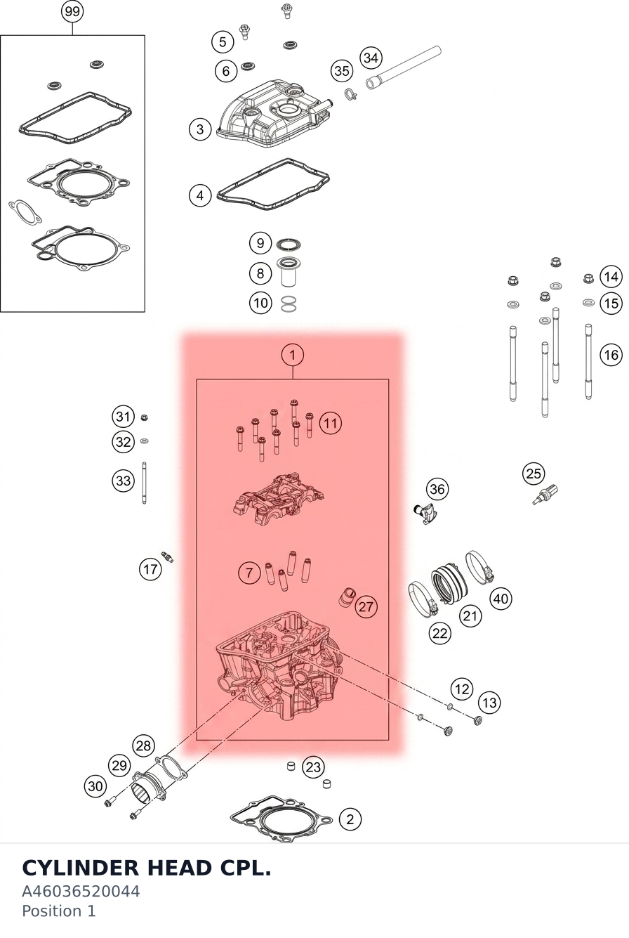 Diagram preview: CYLINDER HEAD CPL. (A46036520044)