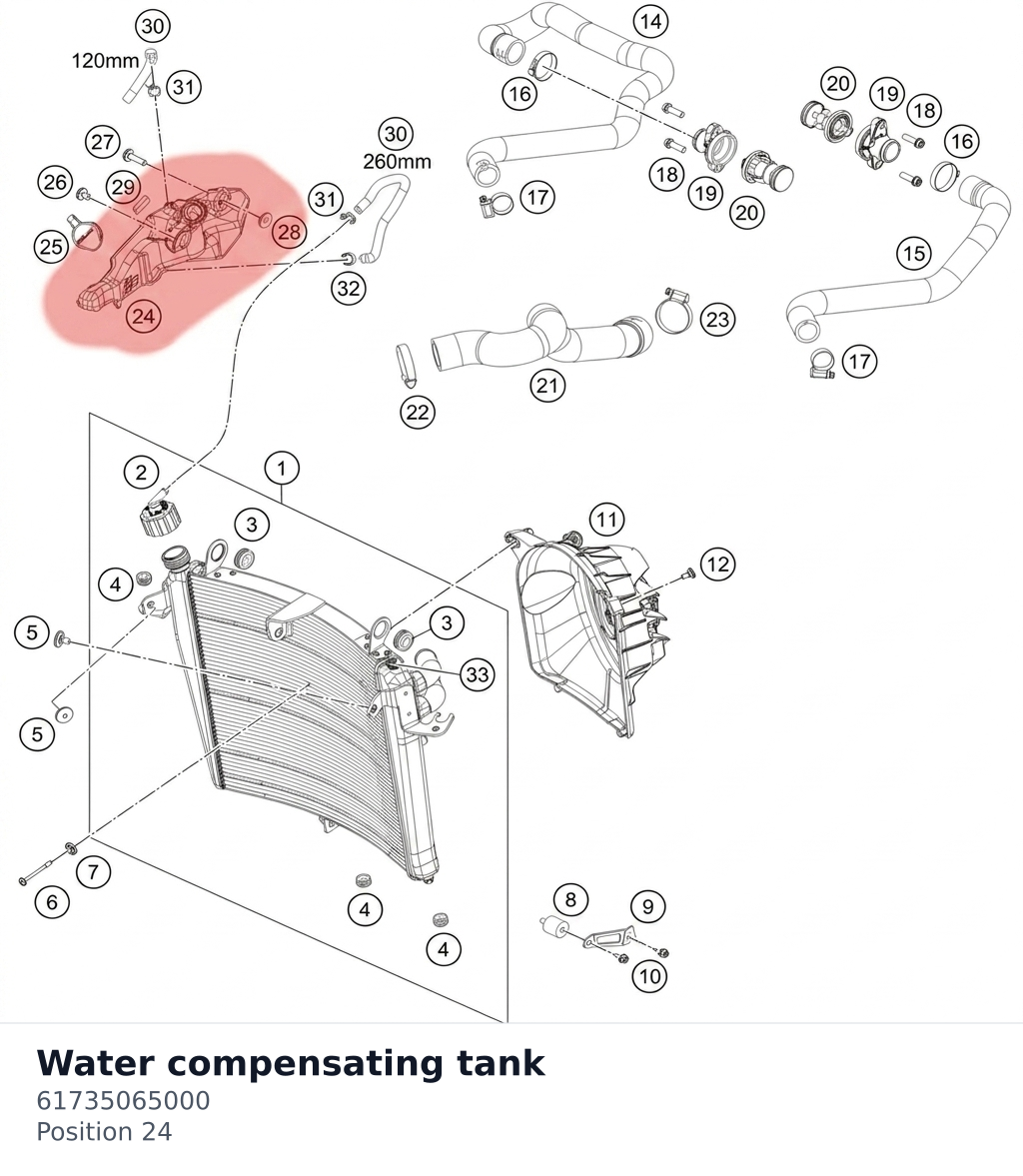 Diagram preview: Water compensating tank (61735065000)