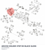 Diagram preview: ADV250 HOLDER STEP RH  BLACK GLOSS (95703039000)