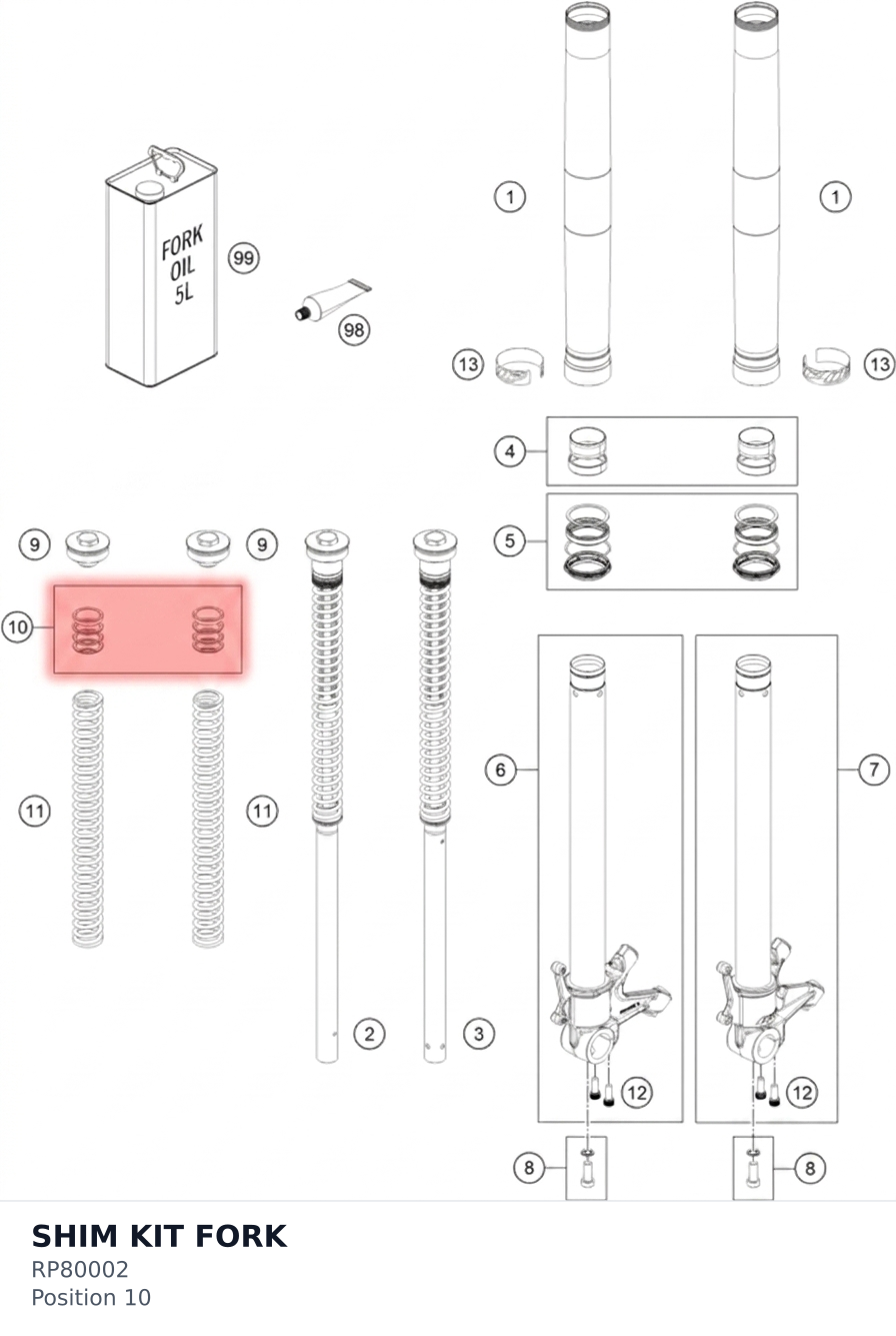 Diagram preview: SHIM KIT FORK (RP80002)