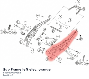 Diagram preview: Sub Frame left elec. orange (64103002005EB)