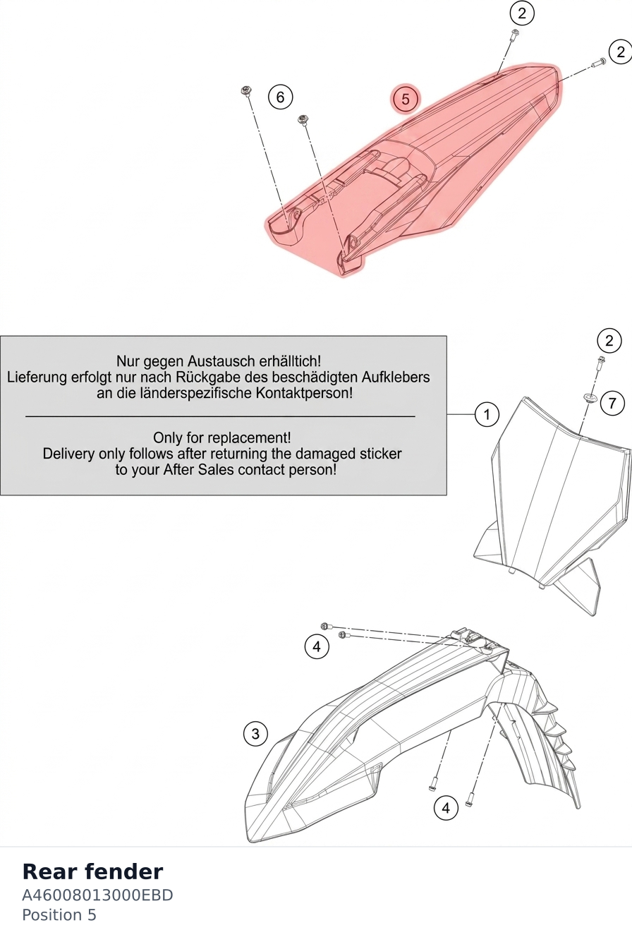 Diagram preview: Rear fender (A46008013000EBD)