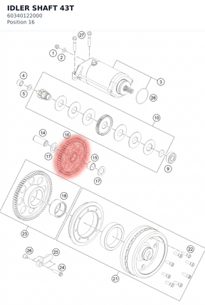 Diagram preview: IDLER SHAFT 43T (60340122000)