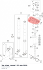 Diagram preview: Top triple clamp X 22 mm 2019 (7910103402204)