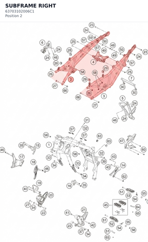 Diagram preview: SUBFRAME RIGHT (63703102006C1)