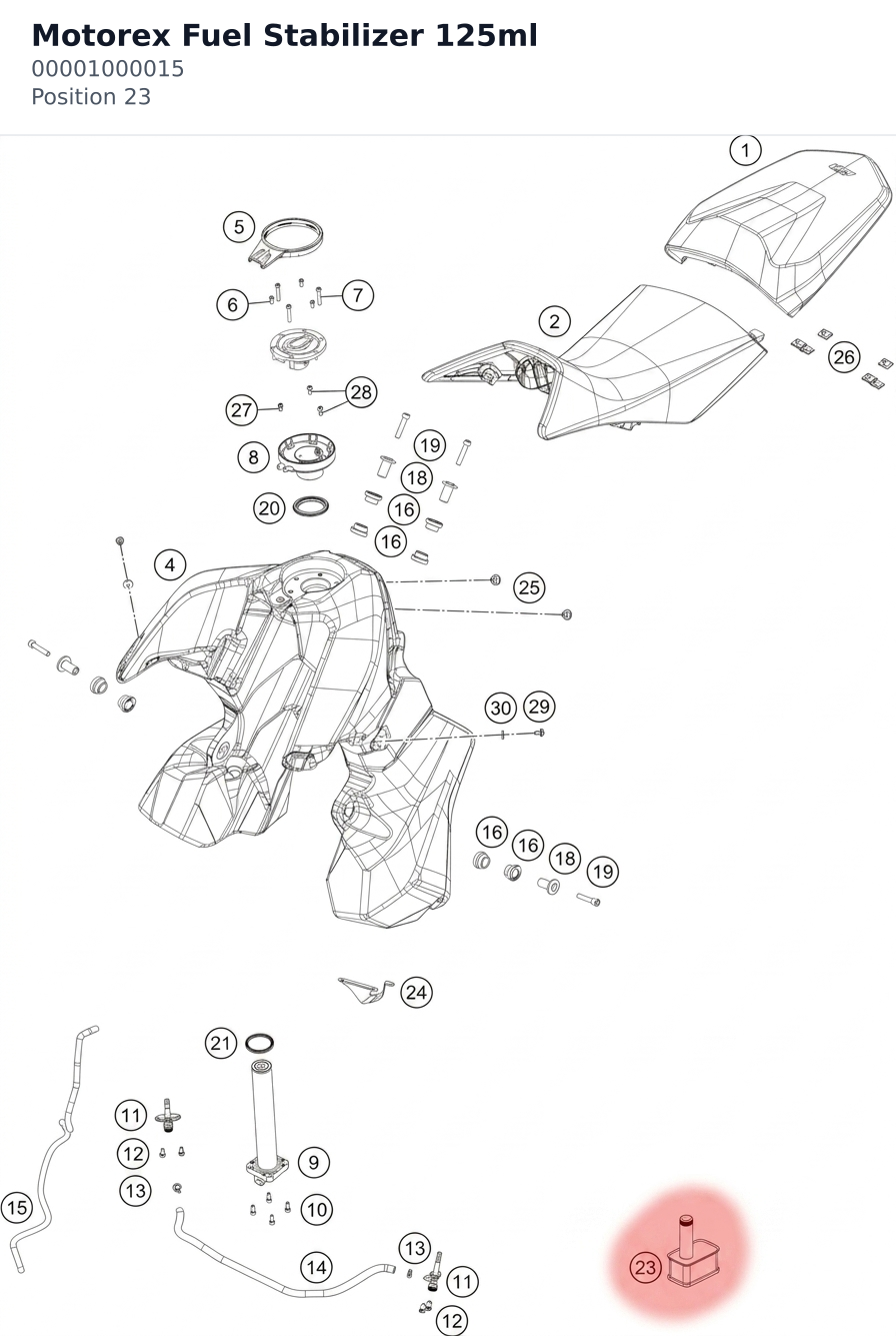 Diagram preview: Motorex Fuel Stabilizer 125ml (00001000015)