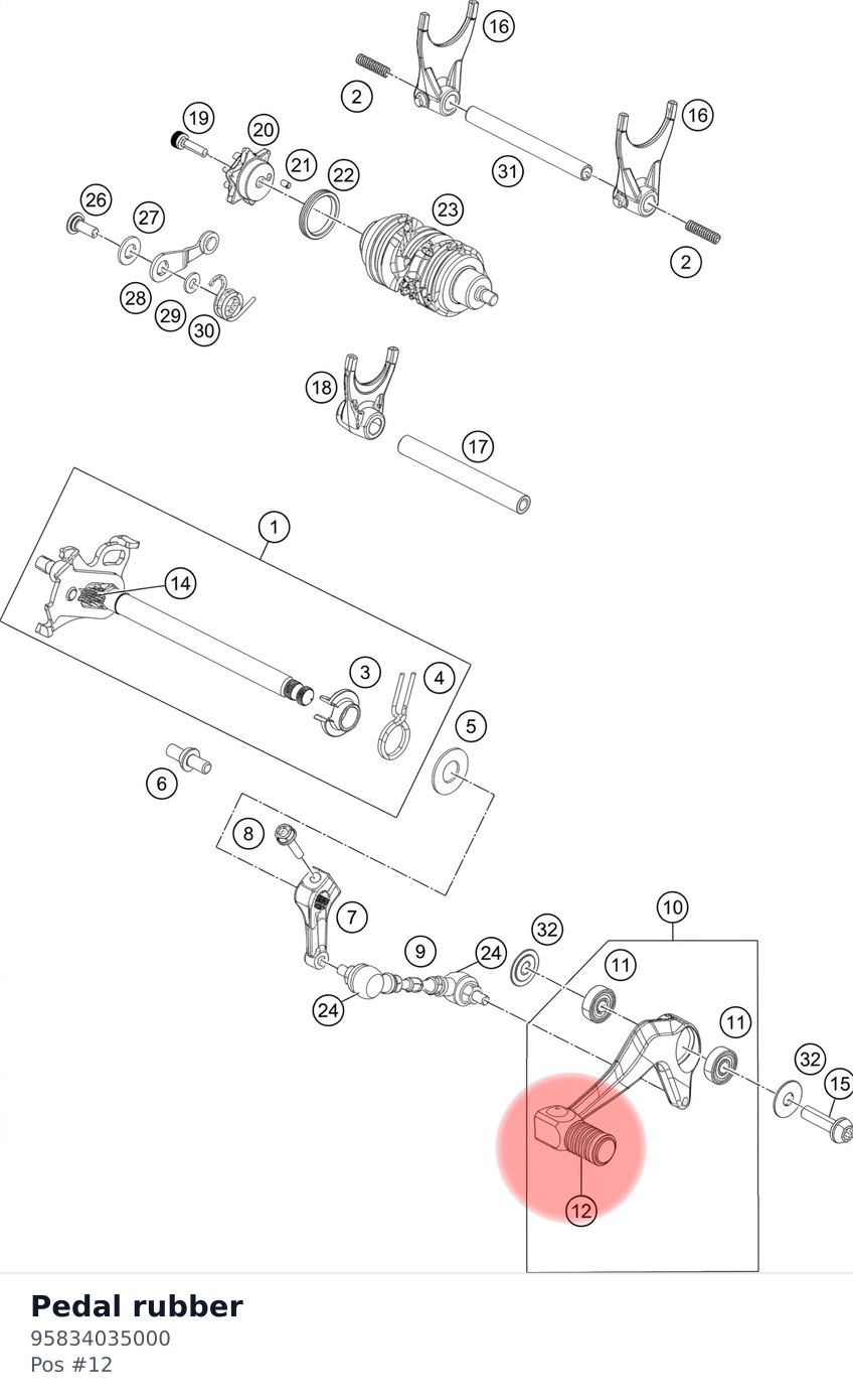 Diagram preview: Pedal rubber (95834035000)