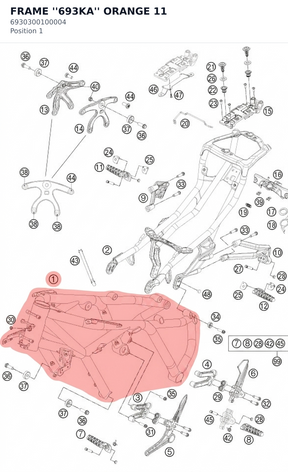Diagram preview: FRAME ''693KA'' ORANGE       11 (6930300100004)