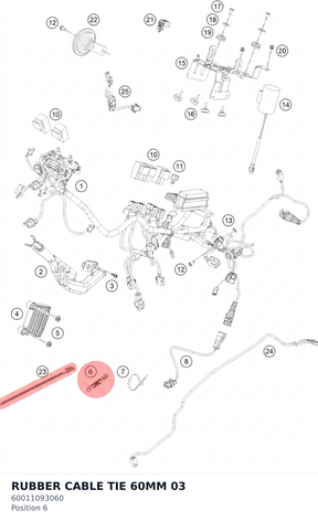 Diagram preview: RUBBER CABLE TIE 60MM       03 (60011093060)