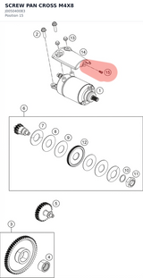 Diagram preview: SCREW PAN CROSS M4X8 (J005040083)