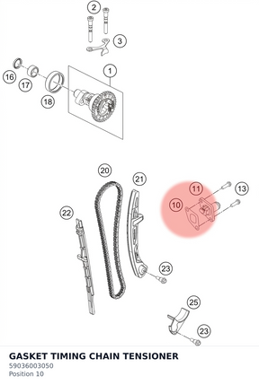 Diagram preview: GASKET TIMING CHAIN TENSIONER (59036003050)