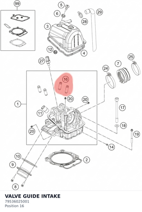 Diagram preview: VALVE GUIDE INTAKE (79536025001)