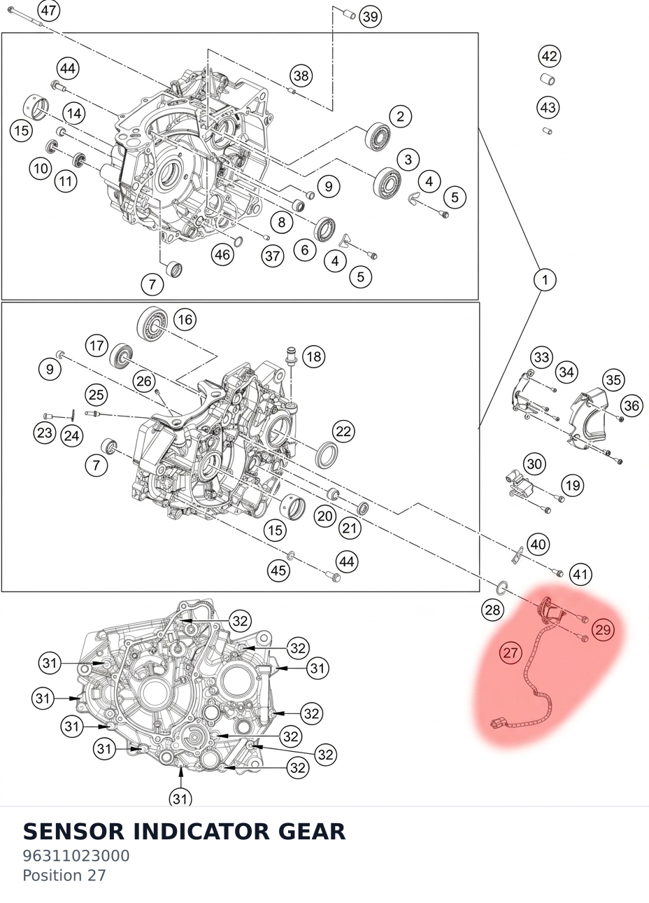 Diagram preview: SENSOR INDICATOR GEAR (96311023000)