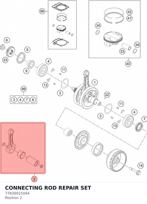 Diagram preview: CONNECTING ROD REPAIR SET (77830015044)