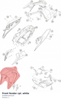 Diagram preview: Front fender cpl. white (9300801003328)