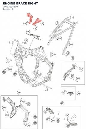 Diagram preview: ENGINE BRACE RIGHT (79403014100)