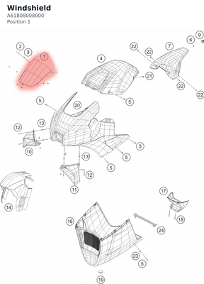 Diagram preview: Windshield (A61808008000)
