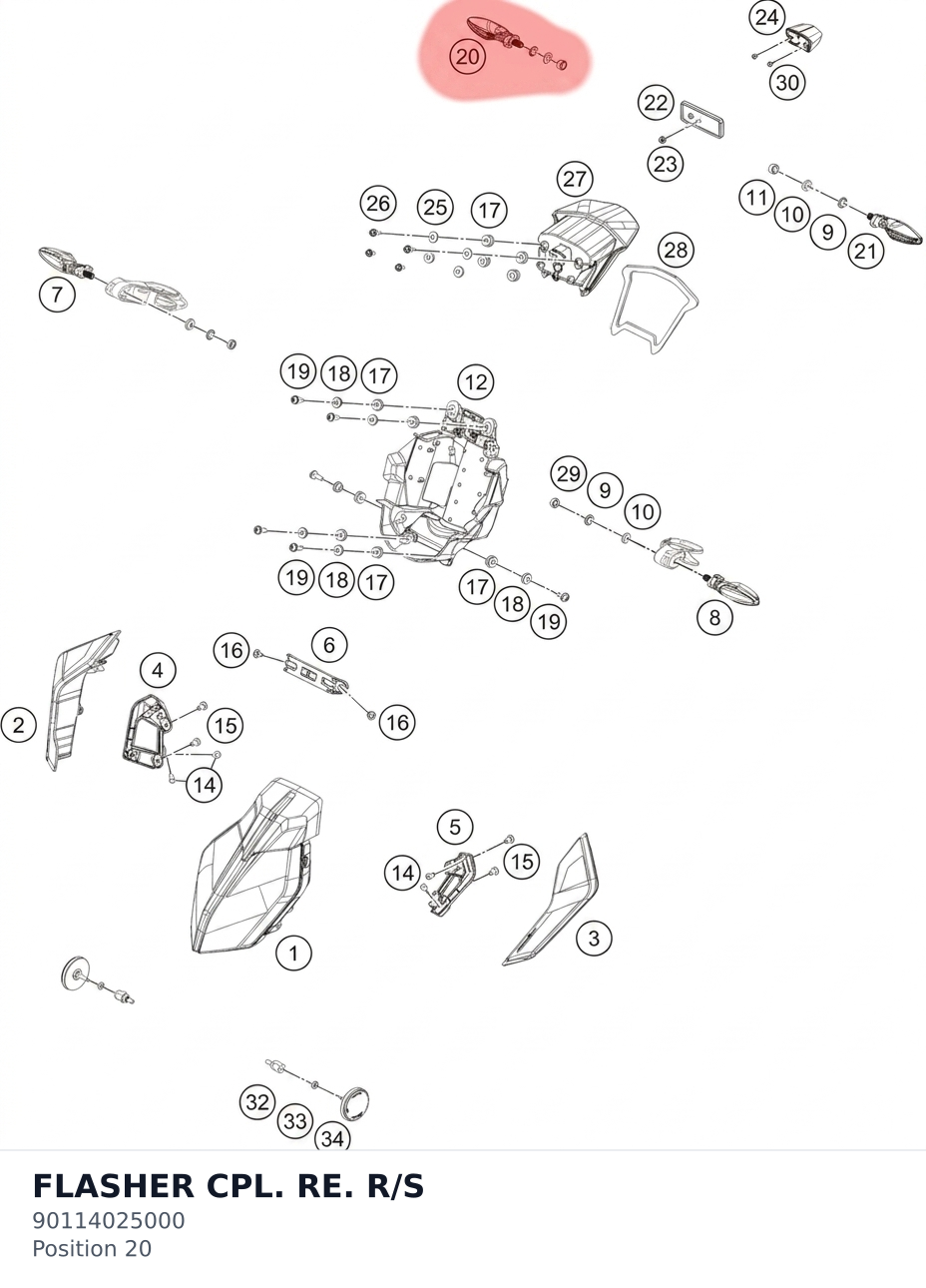Diagram preview: FLASHER CPL. RE. R/S (90114025000)