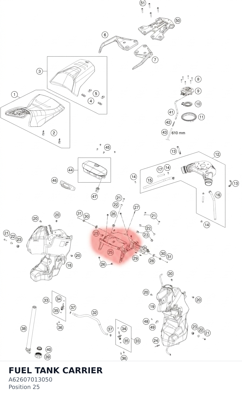 Diagram preview: FUEL TANK CARRIER (A62607013050)