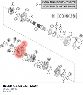 Diagram preview: IDLER GEAR 1ST GEAR (76633111000)