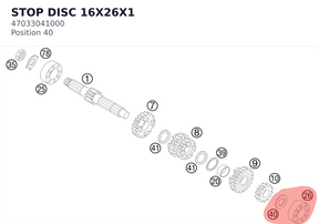 Diagram preview: STOP DISC 16X26X1 (47033041000)