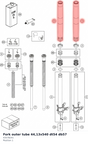 Diagram preview: Fork outer tube 44,13x540 dt54 db57 (43578241)