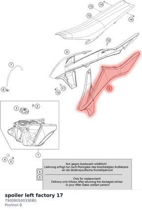 Diagram preview: spoiler left factory 17 (79008050033EBG)