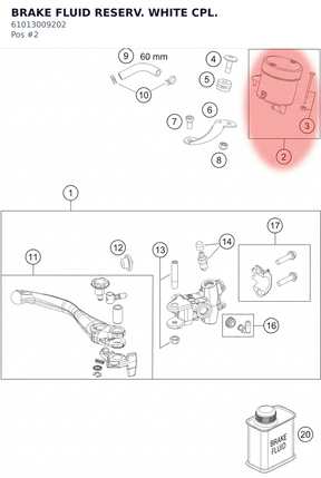Diagram preview: BRAKE FLUID RESERV. WHITE CPL. (61013009202)