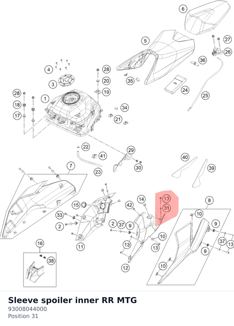 Diagram preview: Sleeve spoiler inner RR MTG (93008044000)