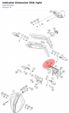 Diagram preview: Indicator Extension USA right (61614525040)
