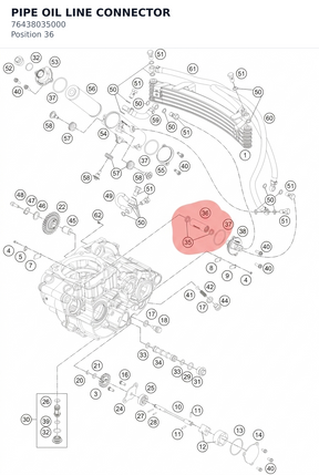 Diagram preview: PIPE OIL LINE CONNECTOR (76438035000)