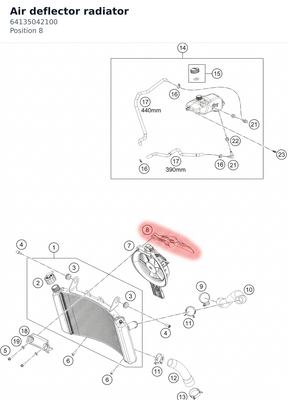 Diagram preview: Air deflector radiator (64135042100)