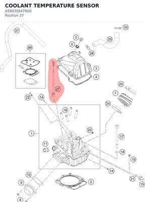 Diagram preview: COOLANT TEMPERATURE SENSOR (A58035047000)