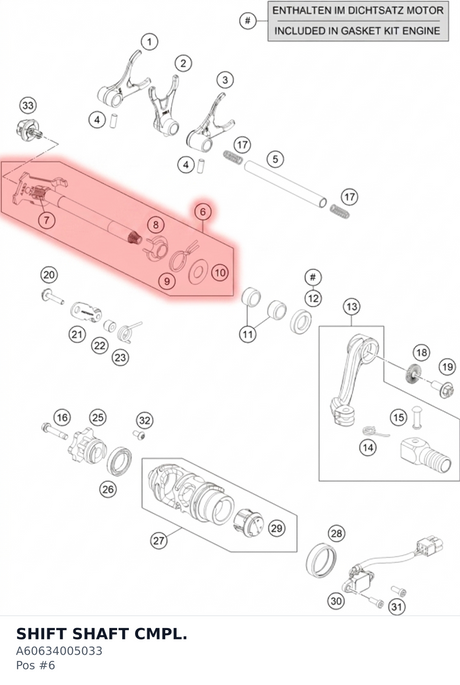 Diagram preview: SHIFT SHAFT CMPL. (A60634005033)