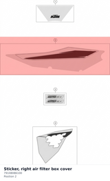 Diagram preview: Sticker, right air filter box cover (79108086100)