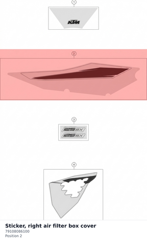 Diagram preview: Sticker, right air filter box cover (79108086100)