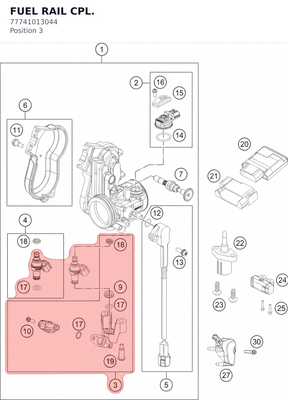 Diagram preview: FUEL RAIL CPL. (77741013044)