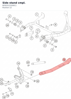 Diagram preview: Side stand cmpl. (60303123200C1)