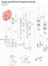 Diagram preview: Screw cap M51x1,5 rebound red cpl. (48601062S2)