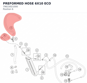 Diagram preview: PREFORMED HOSE 6X10 ECO (79615021000)