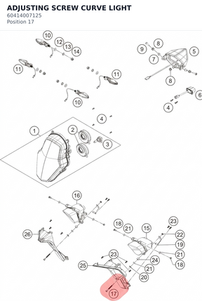 Diagram preview: ADJUSTING SCREW CURVE LIGHT (60414007125)