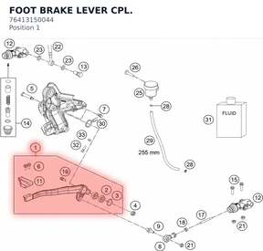 Diagram preview: FOOT BRAKE LEVER CPL. (76413150044)