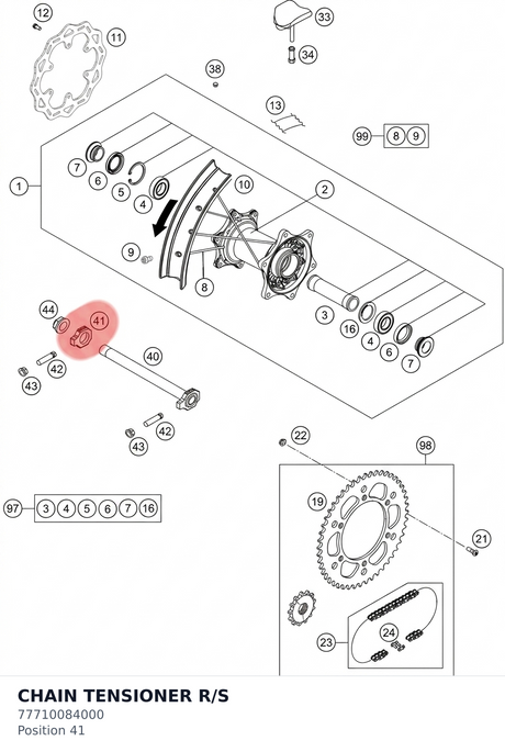 Diagram preview: CHAIN TENSIONER R/S (77710084000)