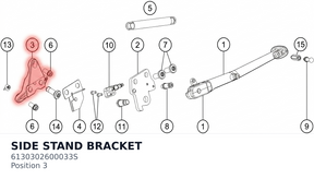 Diagram preview: SIDE STAND BRACKET (6130302600033S)