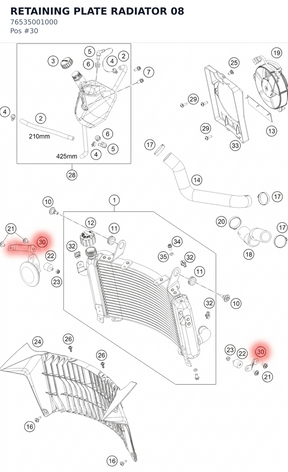 Diagram preview: RETAINING PLATE RADIATOR 08 (76535001000)