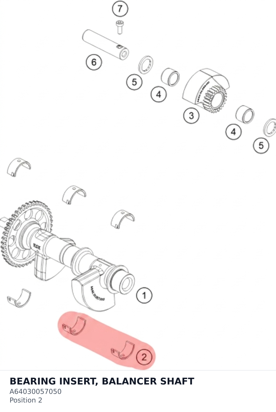 Diagram preview: BEARING INSERT, BALANCER SHAFT (A64030057050)